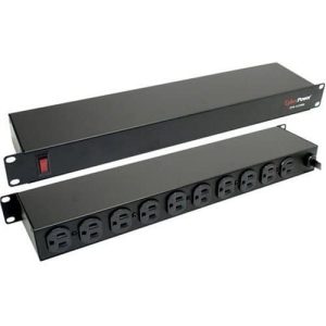 Regleta de alimentación de gabinete de 1U 19 con 10 tomas NEMA 5-20 medido  - PDU montado en rack con monitoreo local en tiempo real de corriente,  regleta de alimentación con pantalla