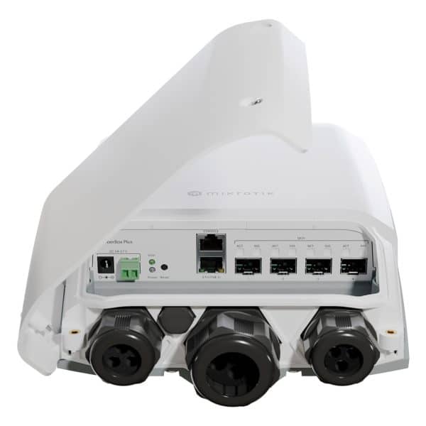 CRS305-1G-4S+OUT, FiberBox Plus, Switch exteriores CPU 800MHz, 512MB RAM, 1 EthGb, 4 SFP+, RouterOS/SwitchOS | Humberto Chacon