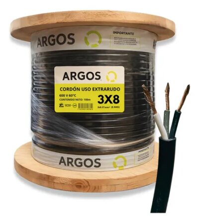 CABLE USO RUDO ST CAL         3X8  COLOR NEGRO - CURCAL3X8N