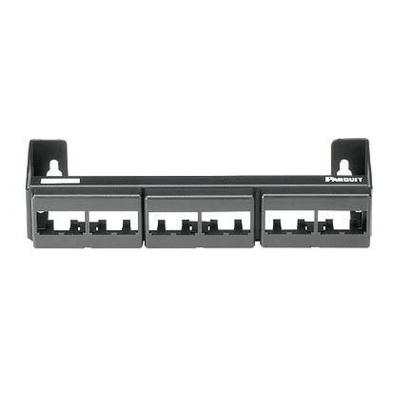 Panel de Parcheo Modular (Sin Conectores), de 12 Puertos Mini-Com, Instalación en Pared con Montaje Incluido, Color Negro  CWPP12WBL