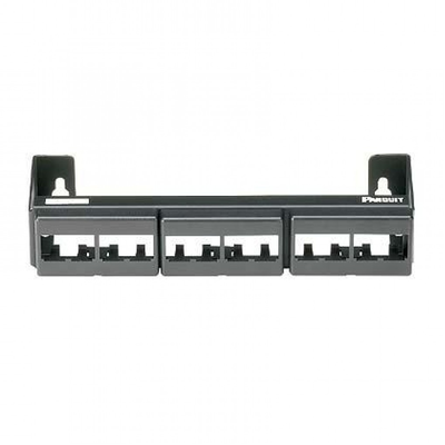 Panel de Parcheo Modular (Sin Conectores), de 12 Puertos Mini-Com, Instalación en Pared con Montaje Incluido, Color Negro  CWPP12WBL