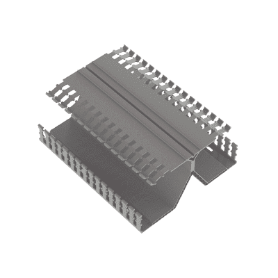 Canaleta Ranurada PanelMax de PVC, Montaje en Riel Din Estándar de 35 mm, 4.12 in de Ancho x 8.23 in de Alto y 1.83 m de Largo, Color Gris  DRD44LG6