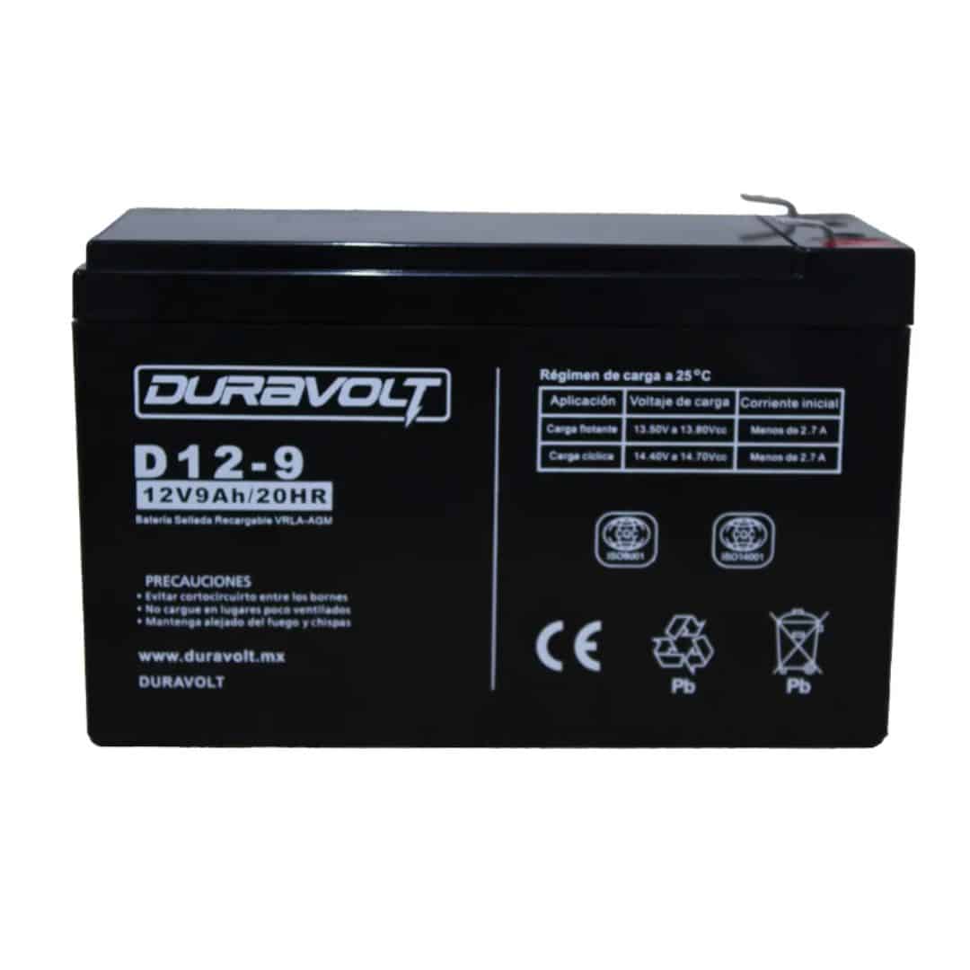 BATERÍA SELLADA D12-9 DURAVOLT VRLA AGM (12 V 9 Ah) | Alejandra Chacon DUR-D12-9