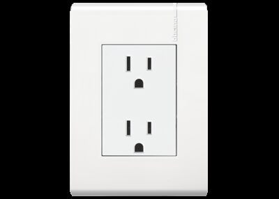 TOMACORRIENTE DÚPLEX 2P+T,15A 127-250V, PLACA BLANCA - E6028NPTLS