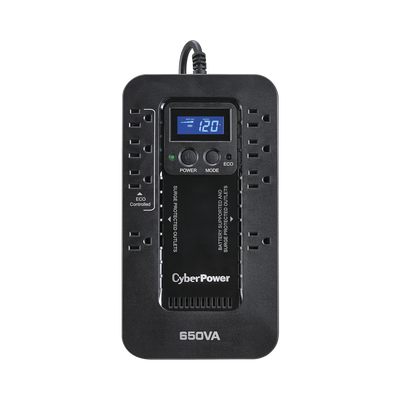 NO BREAK / UPS CYBERPOWER MODO ECO AHORRADOR 650 VA 390 WATTS 3 AÑOS DE GARANTÍA EN PILA Y EQUIPO EC650LCD
