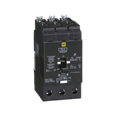 Interruptor Atornillable marco E-3P 70 A 480/277 Vca 18/25kA EDB34070