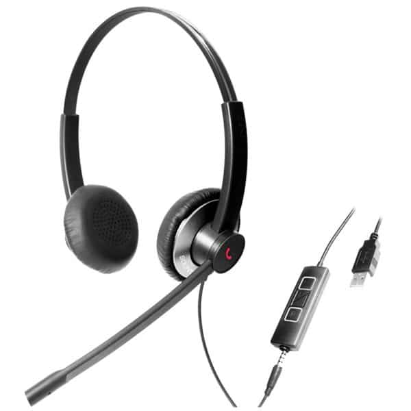 EPIC 502-G, Diadema UC, control llamada, mute y vol, 3.5mm y USB, Gris (Binaural) | Humberto Chacon