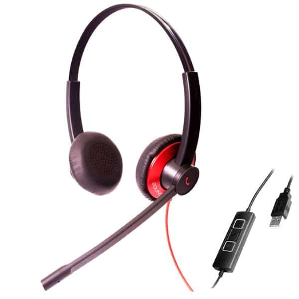 EPIC 512-R, Diadema ambiente extremo y controles, doble mic, USB y 3.5mm, rojo (Binaural) | Humberto Chacon