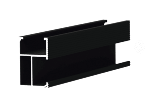 Riel 8 con anodizado negro para montaje de módulos fotovoltaicos de aluminio anodizado de 2700mm.   EPL-SR8-2700BLK