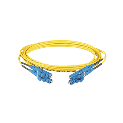 Jumper de Fibra Optica Monomodo 9/125 OS2, LC-LC Duplex, OFNR (Riser), Color Amarillo, 1 Metro  F92ERLNLNSNM001