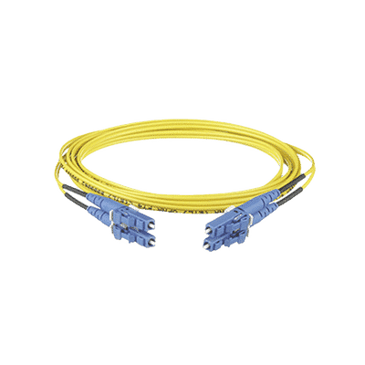 Jumper de Fibra Optica Monomodo 9/125 OS2, LC-LC Duplex, OFNR (Riser), Color Amarillo, 4 Metros  F92ERLNLNSNM004