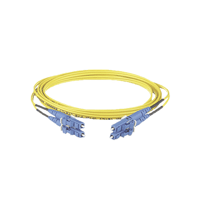 Jumper de Fibra Optica Monomodo 9/125 OS2, LC-LC Duplex, OFNR (Riser), Color Amarillo, 30 Metros  F92ERLNLNSNM030
