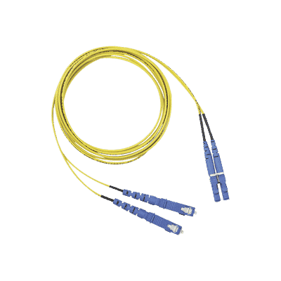 Jumper de Fibra Optica Monomodo 9/125 OS2, LC-SC Duplex, OFNR (Riser), Color Amarillo, 2 Metros  F92ERLNSNSNM002