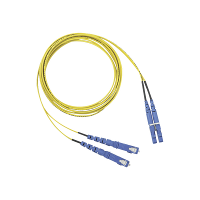Jumper de Fibra Optica Monomodo 9/125 OS2, LC-SC Duplex, OFNR (Riser), Color Amarillo, 2 Metros F92ERLNSNSNM002