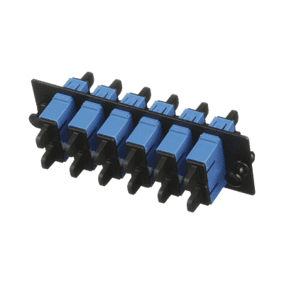 Placa Acopladora de Fibra Optica FAP, Con 6 Conectores SC Duplex (12 Fibras), Para Fibra Monomodo OS1/OS2, Color Azul  FAP6WBUDSCZ