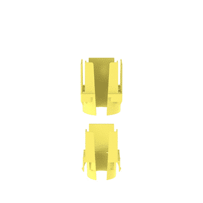 Tapa con 1 Salida a Tubo Corrugado de 1.5in (38mm), Para uso con Canaletas 2X2 FiberRunner™, Color Amarillo  FIDT2X2LYL