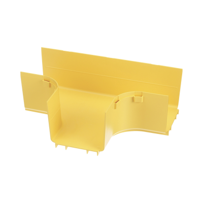 Accesorio en T Horizontal, Con Ángulos a 90º, Para Canaletas FiberRunner™ 4X4, Color Amarillo  FRT4X4LYL