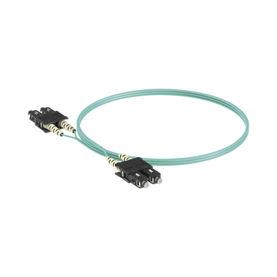 Jumper de Fibra Optica Multimodo 50/125 OM3, SC-SC Duplex, OFNR (Riser), Color Aqua, 2 Metros  FX23RSNSNSNM002