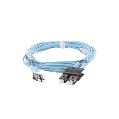 Jumper de Fibra Optica Multimodo 50/125 OM3, LC-SC Duplex, OFNR (Riser), Color Aqua, 3 Metros  FX2ERLNSNSNM003