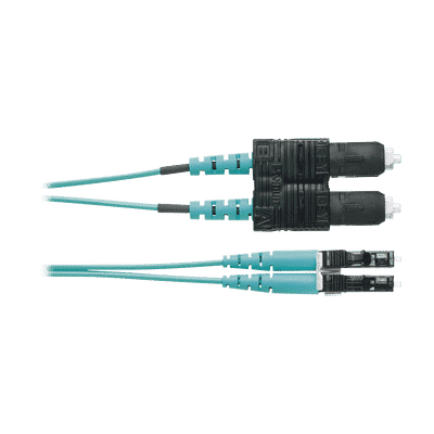 Jumper de Fibra Optica Multimodo 50/125 OM4, LC-SC Duplex, OFNR (Riser), Color Aqua, 3 Metros  FZ2ERLNSNSNM003