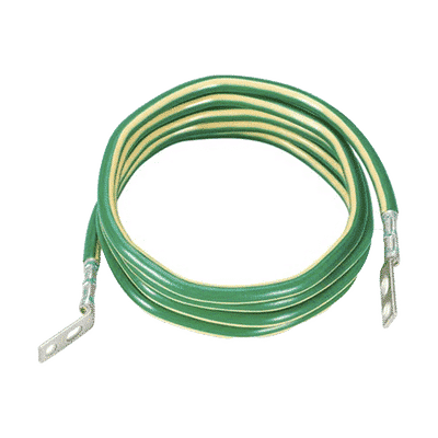 Jumper para Aterrizar Equipos, 6 AWG, con Terminal Doblada a 45 Grados, Para Conexión a Tierra y Terminal Recta Para Equipos, 3.6 m de Largo  GJ6144UH
