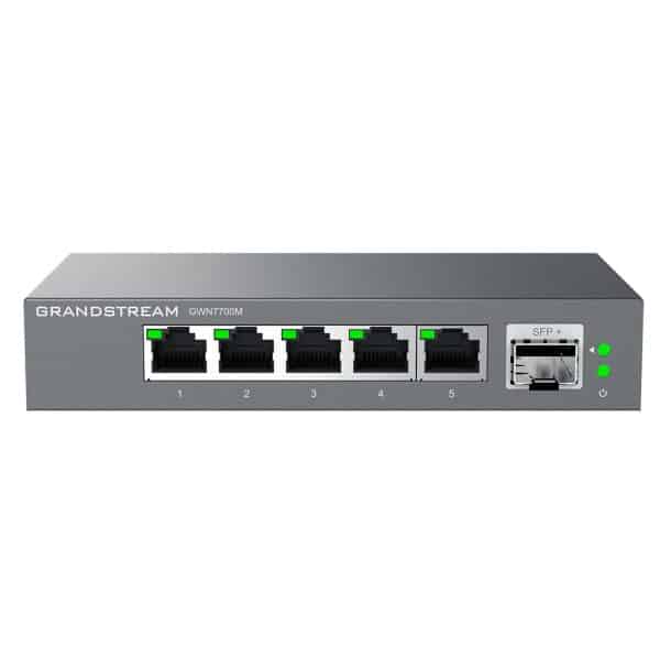 GWN7700M, Switch No Administrable, 5 puertos RJ45 de 100/1000/2500Mbps RJ45, 1× SFP+ para fibra | Humberto Chacon