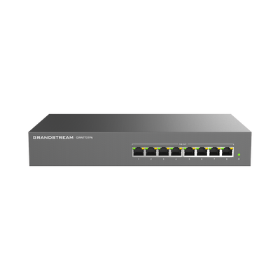 GWN7701PA, Switch PoE No Administrable, 8 x GigaEth, 8 Puertos con PoE 802.3 af/at, 145w