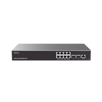 GWN7811P, Switch PoE Administrable capa 3, 8 x GigaEth PoE y 2 x 10 Giga SFP+, 120w