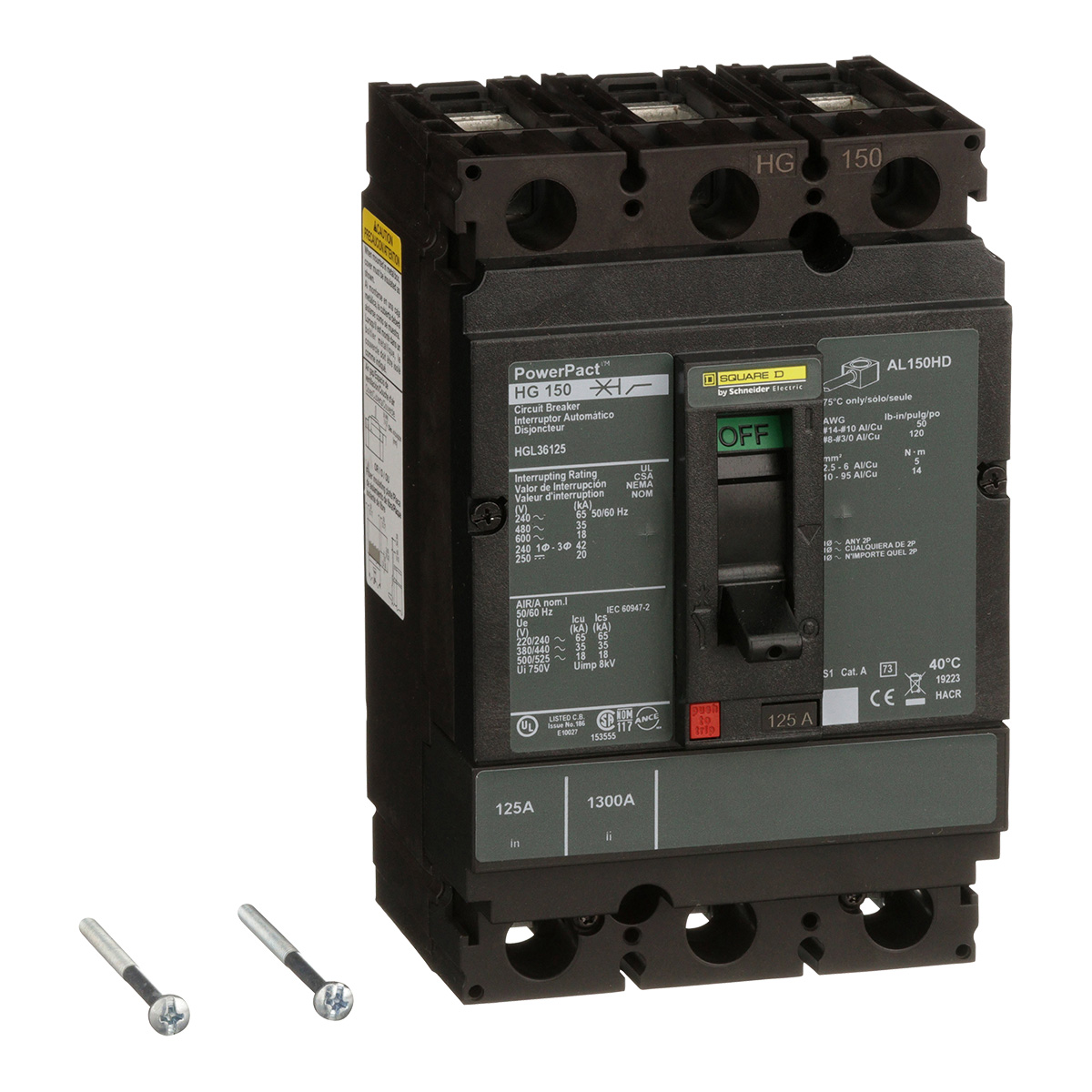 HGL INT. TERMOMAGNETICO 3P 125A 35KA 480V S HGL36125 | Humberto Chacon HGL INT. TERMOMAGNETICO 3P 125A 35KA 480V S HGL36125