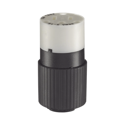 Conector de 15 A 125 V CA/ 2 Polos 3 Hilos/ Grado Industrial/ Color Blanco y Negro/ NEMA 5-15R.: HUB-BRY-5269-NC