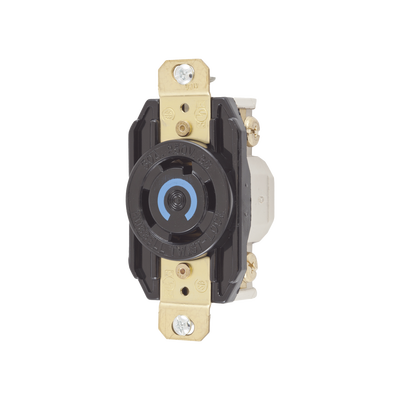 Receptáculo con Bloqueo de Media Vuelta Industrial 30 A 250 V CA / 3 Polos 4 Hilos / Nema L15-30R.  HUB-HBL-2720