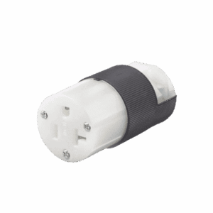 Conector Entrada Recta/ 20 A 125V/ 2 Polos 3 Hilos/ Nema 5-20 R/ Grado Industrial- Comercial / Color Negro-Blanco.  HUB-HBL5369C