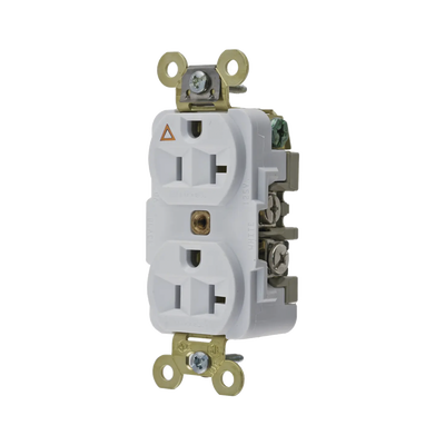 Contacto Dúplex Conexión a Tierra Aislada/ 20 A 125 V/ 2 polos 3 Hilos/ Color Blanco/ Nema 5- 20R/ Grado Industrial.: HUB-IG5362W
