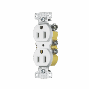 Contacto Duplex 15A 125V/ 2 Polos 3 Hilos/ Nema 5-15R/ Color Blanco.  HUB-RR15W