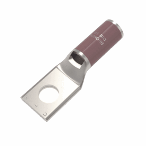 Zapata Terminal de Compresión de Cobre Electrolítico Estañado de Cañón Corto para Tornillo de 1/2" y Calibre 2 AWG.  HUB-YA2-CL6-BOX