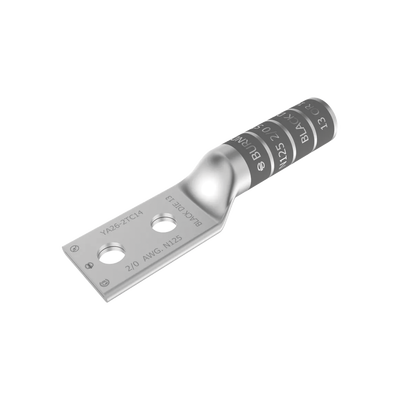 Zapata Terminal de Cobre Electrolítico/ Cañon Largo con 2 Perforaciones para Tornillos de 1/2" / Cable Calibre 2/0 / Espaciamiento entre orificios de 1 3/4".  HUB-YA262N