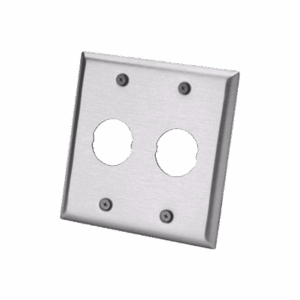 Placa de Pared Doble IndustrialNet™, Para 2 Conectores Industriales, de Acero Inoxidable  IAEFP2-2G