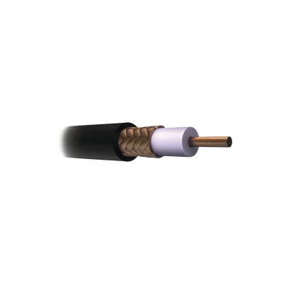 CABLE COAXIAL RG11/U, 305 MTS, BOBINA DE 305 MTS COLOR NEGRO, AWG 14 AISLAMIENTO ESPUMADO, BLINDAJE DE ALUMINIO AL 60%, APLICACION INTEMPERIE PARA VIDEO VIGILANCIA