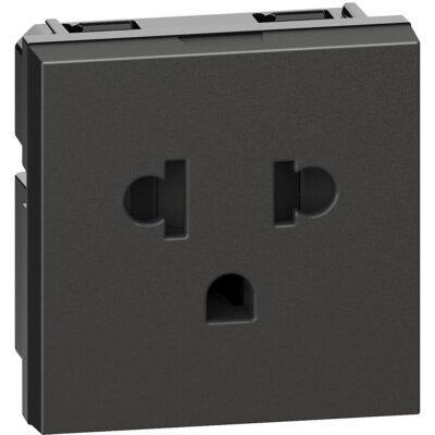 TOMACORRIENTE SENCILLA 2P+T   NEGRO 2 MOD. 16A, 127-250V - KG4126
