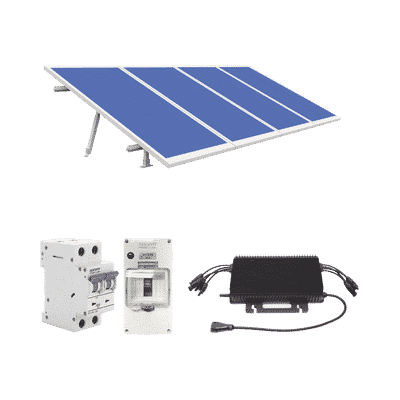 Kit Solar para Interconexión de 2.2KW de Potencia Pico 220Vcc con Microinversor y 4 Módulos de 550 W (Incluye Montaje y Protecciones)  KIT-HMS-2K550