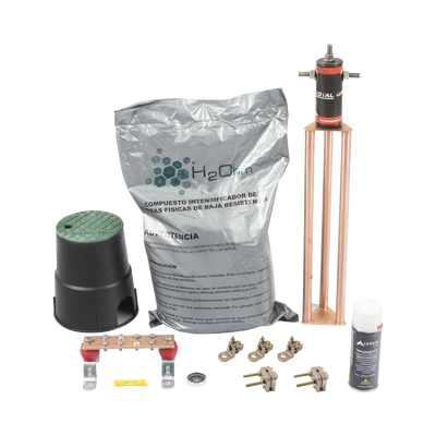 Kit de tierra física modelo TG45AB con Electrodo Magnetoactivo, capacidad: 45 AMP KIT-MASTER-45AB-V2