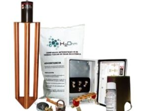 Kit de Tierra Física Con Electrodo Magnetoactivo con capacidad máximo de 400 ampers. Los electrodos de TOTAL GROUND se utilizan para la puesta a tierra de..