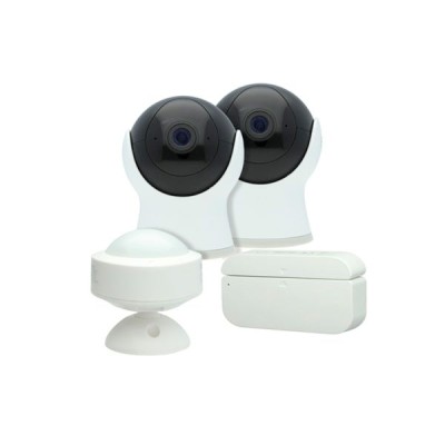 KIT DE MONITOREO INTELIGENTE WI-FI: 2 CÁMARAS, 1 SENSOR DE APERTURA, 1 SENSOR DE MOVIMIENTO, COMPATIBLE CON APP MÓVIL Y ASISTENTES DE VOZ, KITSSEGTCW TECNOLITE