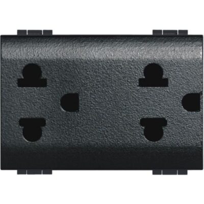 TOMA DECORRIENTE EUROAMERICANADUPLEX 2P+T NEG ANTRACITA 3MOD - L4185S