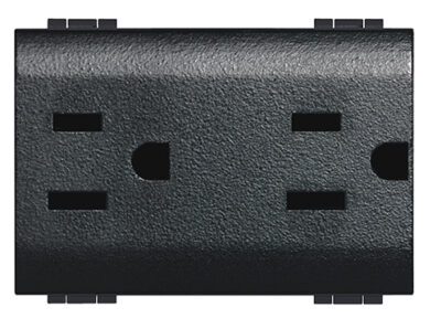 TOMA CORRIENTE DUP 2P+T C/PROTNEG ANTRACITA 3MOD 15A127/277V - L4188