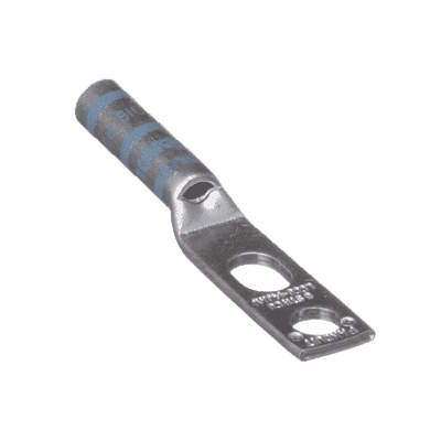 Terminal de Compresión de Barril Largo, de Dos Orificios de 1/4, para Cable 6 AWG, Espacios Entre Orificios de 0.50 a 0.63in LCC6-14JAW-L