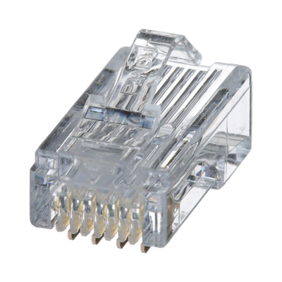 Plug RJ45 Cat5e, Para Cable UTP de Calibres 24-26 AWG, Chapado en Oro de 50 micras, Paquete de 100 piezas MP588-C