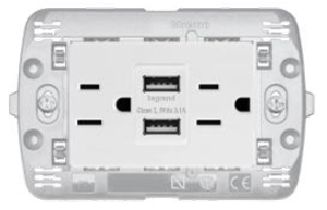 TOMACORRIENTE DUPLEX 2P+T A+A 2 USB BL 3MOD C/CHASIS - N4188AA