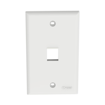 Placa de Pared Vertical, Salida Para 1 Puerto Keystone, Color Blanco NK1FNWH