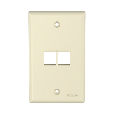 Placa de Pared Vertical, Salida Para 2 Puertos Keystone, Color Marfil NK2FNEI